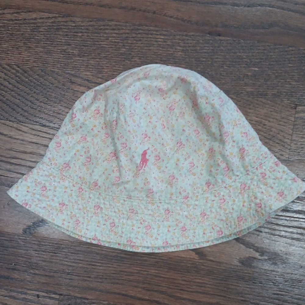 Ralph Lauren Kids Floral Print Bucket Hat - Cream and Pink